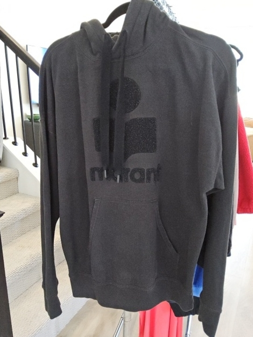 Isabel Marant Black Hooded Sweatshirt with Logo